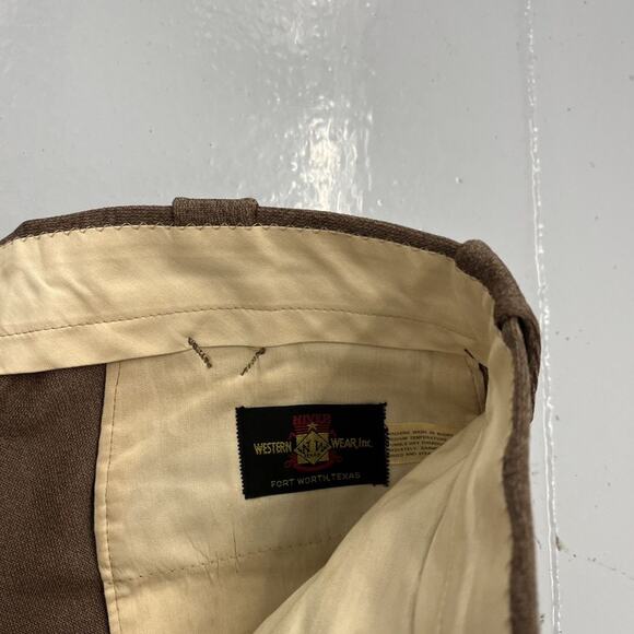 Vintage 60s Western Wear Brown Bell Bottom Trousers 38x30 - Picture 4 of 4